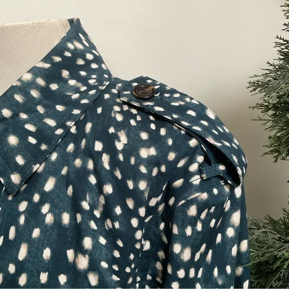 Ann Taylor Spotted Modern Trench Coat Size Large - Picture 6 of 16